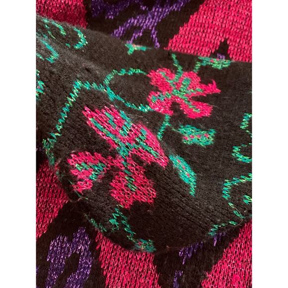 Vintage 90s distinctly different sweater black plus size 20w glitter pink long - Picture 6 of 6